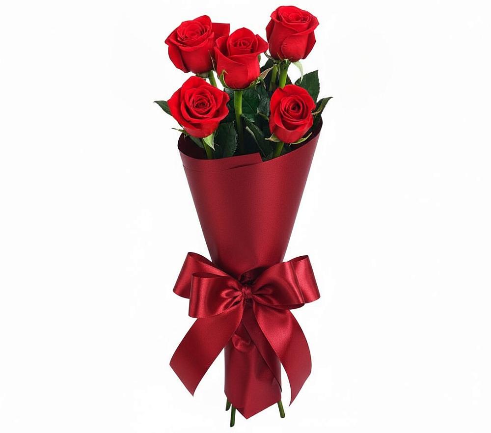 Букет 5 Красных роз Эдлесс Лав в Беркакит