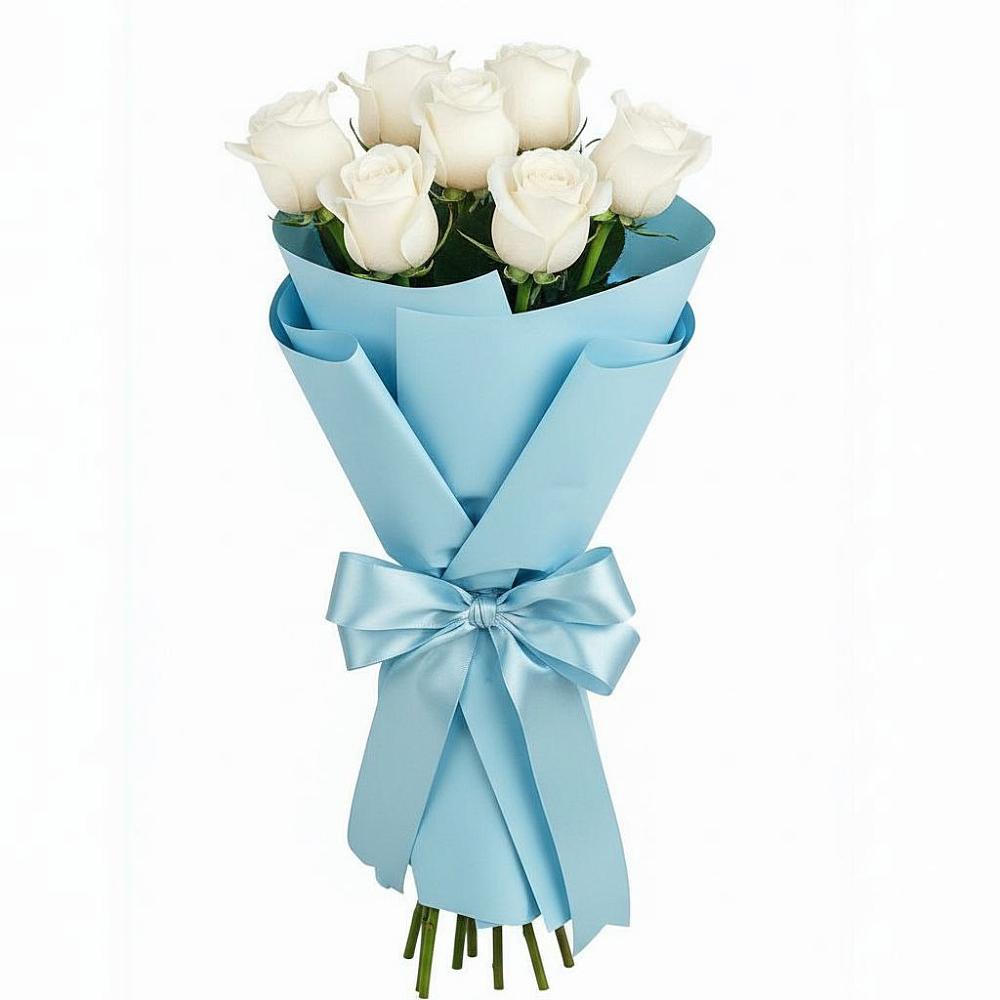 Букет 7 белых роз Проуд в Беркакит