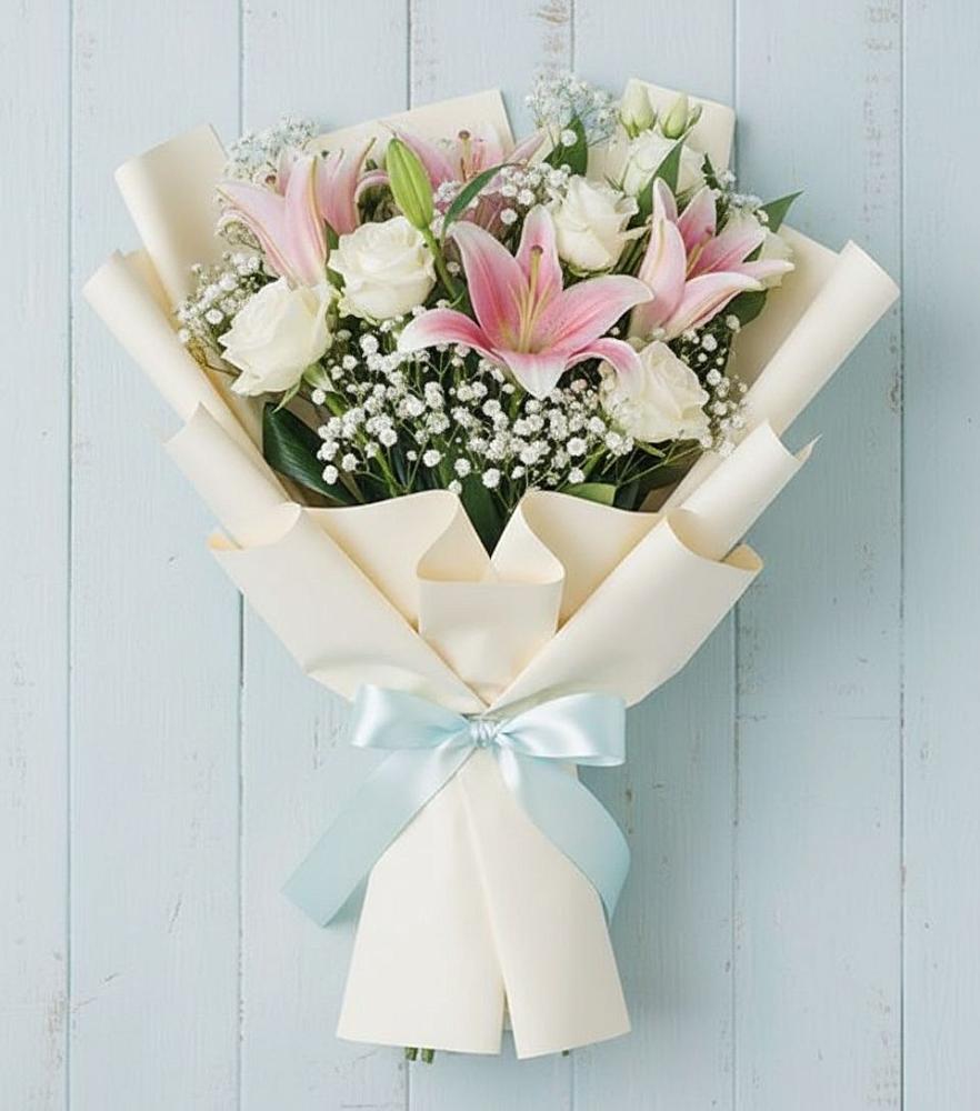 Букет цветов из: Лилии в Беркакит