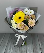 Букет цветов из:  Розы, Герберы и Хризантемы в Беркакит