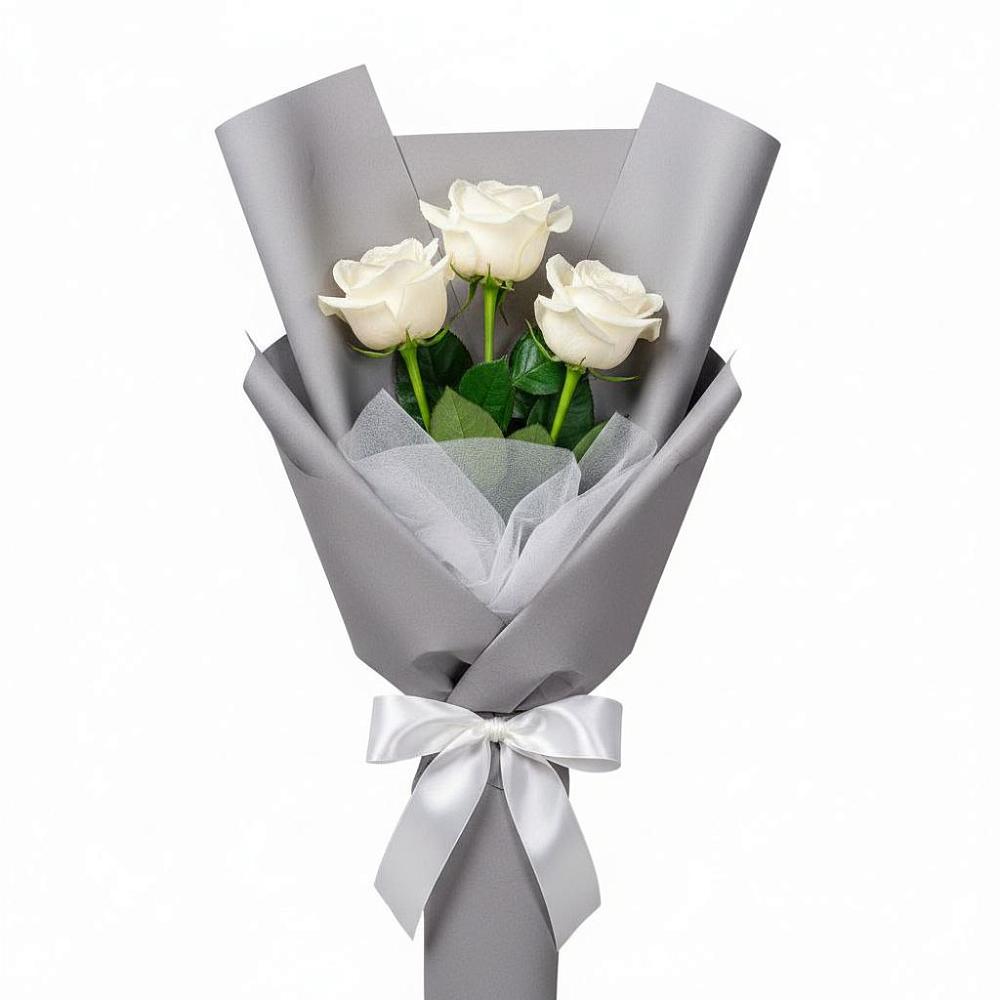 Букет 3 белые розы в Беркакит