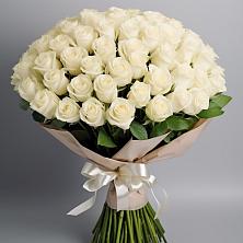 Букет 101 беля роза Белоснежка в Беркакит