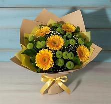 Букет цветов из:  Герберы и Хризантемы в Беркакит