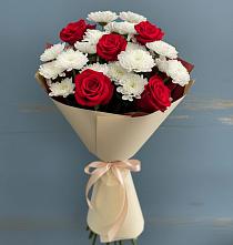 Букет цветов из:  Розы и Хризантемы в Беркакит