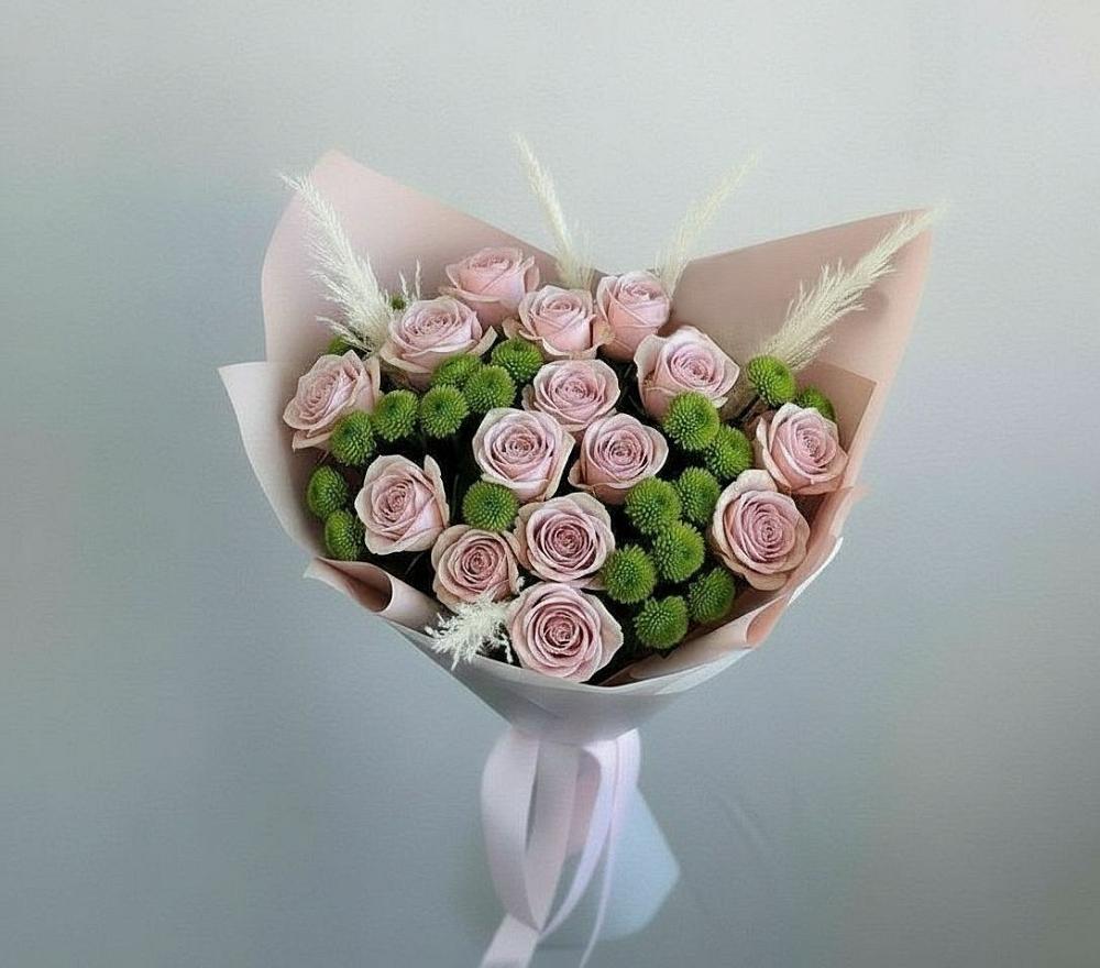 Букет цветов из: Розы и Хризантемы в Беркакит