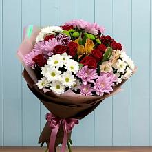 Букет цветов из:  Розы, Хризантемы и Альстромерии в Беркакит