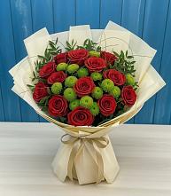 Букет цветов из:  Розы и Хризантемы в Беркакит