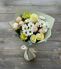 Букет цветов из:  Альстромерии, Розы и Хризантемы в Беркакит