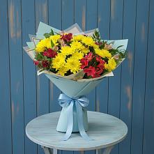 Букет цветов из:  Альстромерии и Хризантемы в Беркакит